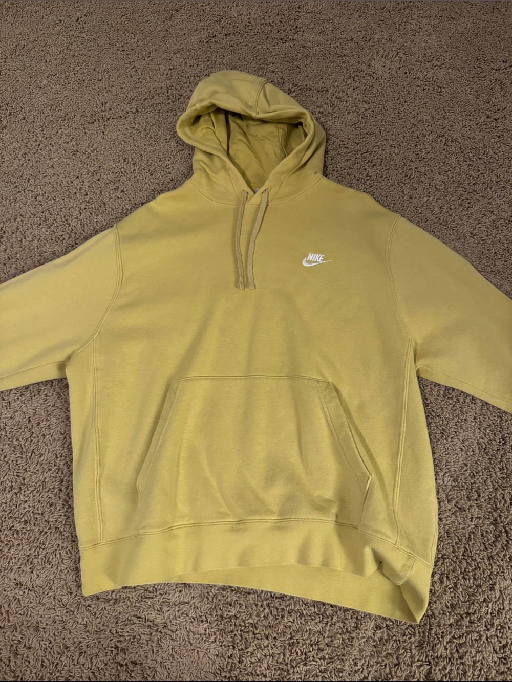 Nike Men's Mustard Yellow Pullover Hoodie